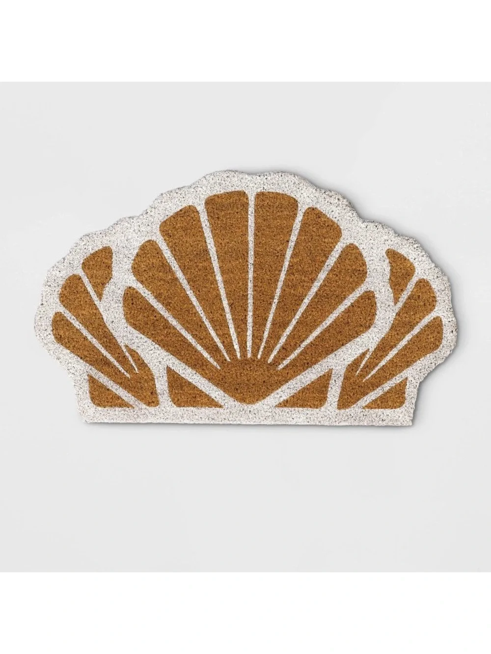 Coir Shell-Shaped Doormat in Brown and Cream